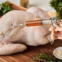 Accessoires de barbecue de haute qualité, injecteur de marinade en acier inoxydable, pistolet injecteur de saveur pour dinde, poulet et viande