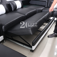 Futuristisches Modulares Multifunktions-Ledersofa mit LED-Beleuchtung, Elektrischer Relaxfunktion, USB und Musikplayer
