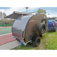 Caravane miniature tout-terrain en aluminium pour 2 personnes, caravane de tourisme, caravane de camping, remorque de voyage