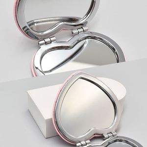 Beauty White PU Leather Pocket <b>Mirror</b> HD Shiny Mini Cosmetic <b>Mirrors</b> - Product Image 4
