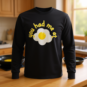 Perfect Clothing T-shirt à manches longues avec motif œufs frits You Had Me At Yolk, graphique amusant, unisexe, taille adulte - Product Image 3
