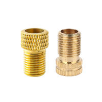 Juego de adaptadores de válvula de bicicleta Briviga de cobre, convertidor Presta Dunlop a Schrader, herramienta de inflado de neumáticos con agarre serrado