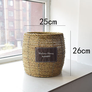 Cesto Portaoggetti <span class=keywords><strong>in</strong></span> <span class=keywords><strong>Vimini</strong></span> a Cono Invertito con Manico, Decorazione per la Casa, Vendita Calda di Fabbrica - Product Image 5