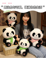 Nouveau lever du soleil sur mesure princesse gros Panda poupée jouet belle douce peluche acrylique tricoté écharpe Style peluche Panda PP coton maille