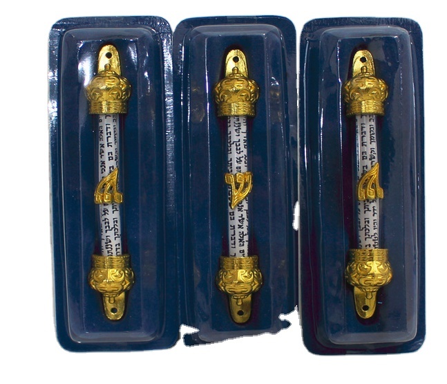 Позолоченная крышка короны 5 дюймов Mezuzah и прокрутка, еврейский подарок на еврейскую дверь Mezuza