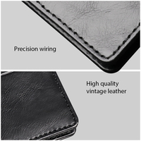Grosir dompet penyimpan kartu kulit asli pria mewah dompet kulit tahan guncangan Logo ritsleting mode Vintage merek terkenal