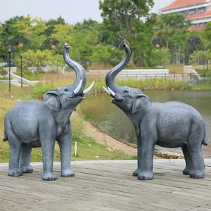 รูปปั้นช้างขนาดใหญ่รูปทรงช้างทำจากไฟเบอร์กลาสรูปปั้นสัตว์ขนาดเท่าชีวิตจริง