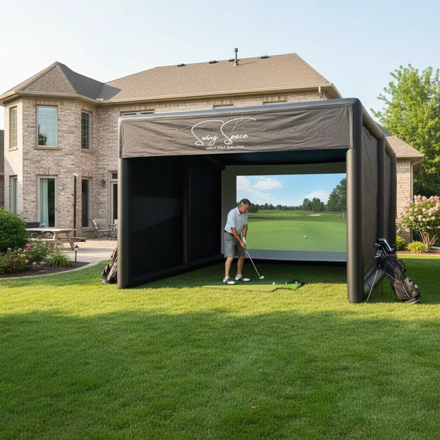 Customized Full Swing Virtual Inflatable Golf Simulator Tent for Golf Course or Home Use
