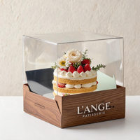 Boîte à gâteau rectangulaire recyclable en gros avec fenêtre, en carton imprimé en héliogravure, pour boulangerie, cadeau, alimentaire, avec logo personnalisé