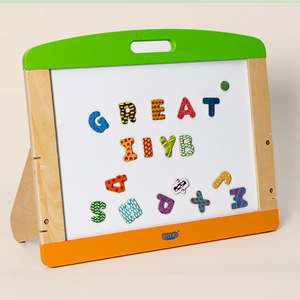 子供用木製黒板両面磁気描画イーゼル木製両面黒板 - Product Image 2