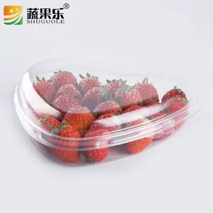 Plastic Takeaway Aardbei Verpakking Container Wegwerp Huisdier Hartvorm Transparant Fruit Aardbei Doos