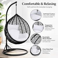Fauteuil suspendu œuf en rotin pour extérieur, avec support, pour salon, patio, balcon, jardin - Vente en gros, personnalisable