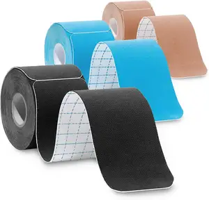 Strong Sticky Precut Cotton And Rayon Acrylic Glue Elastic Sport Tape Kinesiology Tape For Athletic And Recovery