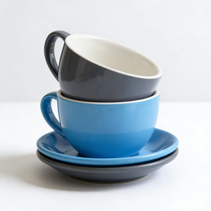 Tazza da <span class=keywords><strong>Caffè</strong></span> in Gres Colorata con Logo Personalizzato 75 150 220 350 ml per Tè Latte Espresso Cappuccino con Piattino - Product Image 3