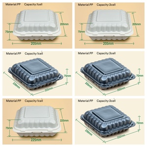 Bandeja de plástico RPP reciclable personalizada con tapa caja de comida desechable contenedor <span class=keywords><strong>para</strong></span> pastel Sushi galleta azúcar sándwich fideos - Product Image 3