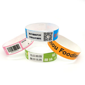 Impermeabile solido e colorato stampante <span class=keywords><strong>Ticket</strong></span> Tyvek evento braccialetti di carta bracciale personalizzato Logo biglietti usa e getta braccialetto - Product Image 2