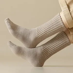 Calcetines gruesos de felpa para exteriores de alta calidad para hombre, logotipo personalizado, calcetines de algodón a la moda de Color liso, logotipo personalizado al por mayor - Product Image 5