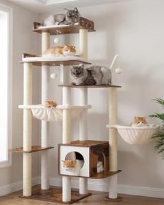 Modern Wooden Storage Furniture 64" Tall Hidden <b>Litter</b> Cabinet Multi-Tier Play Platform Indoor Pet Sundry Storage - Product Image 3