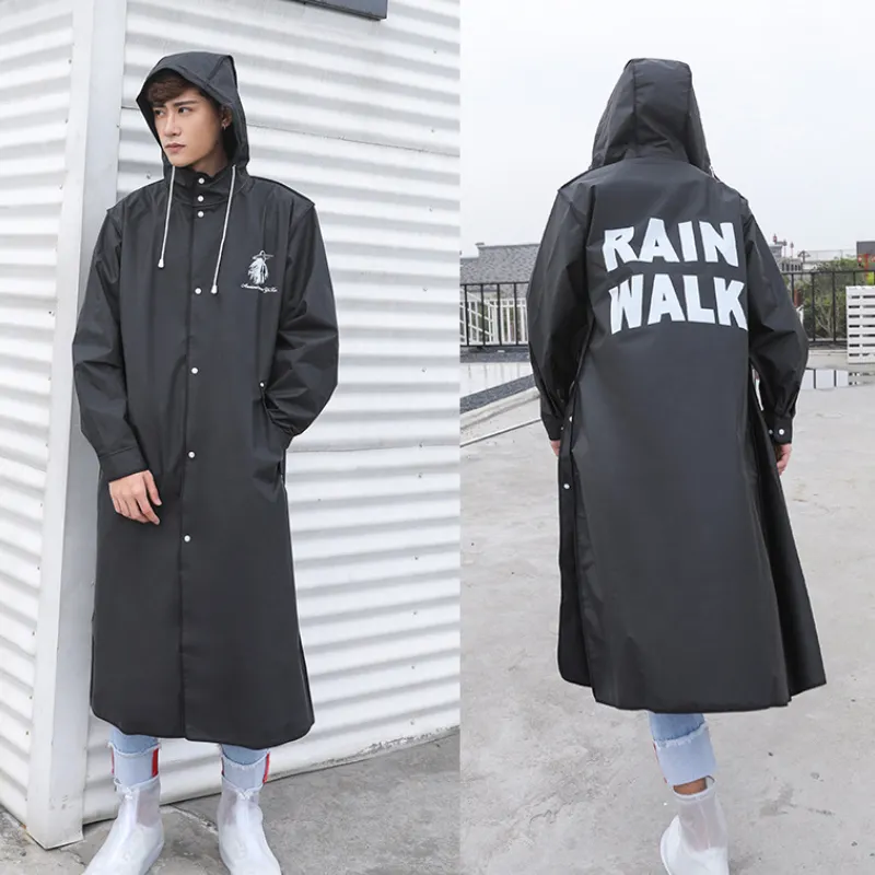 WHY445 haute qualité EVA unisexe imperméable épaissi veste imperméable femmes hommes noir Camping imperméable vêtements de pluie