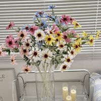 6-koppige Scabiosa Kunstbloemen van zijde, hoge simulatie, lichtgewicht, realistisch, decoratie voor thuis, woonkamer, hotel, bruiloft, bloemstuk