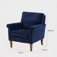 Fauteuils d'appoint durables de style Mid-Century avec dossier solide et revêtement en tissu, pour salon, chambre à coucher, coin lecture, meubles de maison