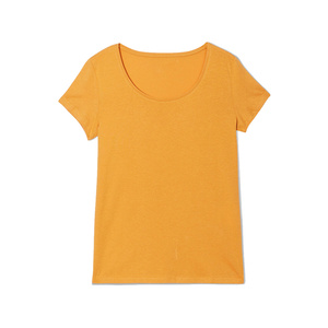 Camiseta Minimalista de Manga Corta con Cuello Redondo, 100% Algodón, Costuras Planas, Etiqueta sin Etiquetas, Diseñada para Piel Sensible de Mujer, Cómoda y de Secado Rápido - Product Image 1