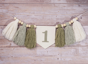 Pafu 1er cumpleaños foto Prop silla alta Banner personalizado hilo borla guirnalda 1 fiesta decoración, pastel Smash trona Banner - Product Image 3