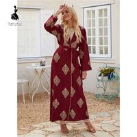 Vêtements islamiques pour femmes, robe abaya ample de style Dubaï, broderie dorée, robe de soirée de haute qualité, cardigan
