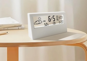 Reloj Despertador Inteligente Multifuncional de Escritorio con Logotipo Personalizado, Pantalla LCD con Temperatura, Humedad, Clima y Pantalla Transparente - Product Image 3