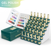 Nouvelle collection de vernis gel 30 couleurs vert-émeraude pour salons de manucure, effet œil de chat glacé rouge élégant et micro-diamants scintillants