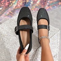Nouveautés de l'été Sandales pour femmes : Chaussures plates à bout carré, ajourées pour femmes, chaussures décontractées et élégantes de style Mary Jane