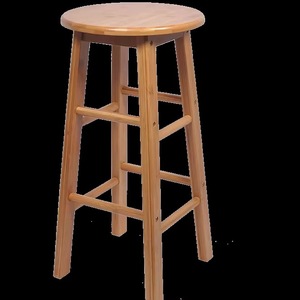 Ergonomic footstool with sturdy 4-leg design, natural brown backless round counter <b>stool</b>, <b>bamboo</b> <b>stool</b> for dining and kitchen - Product Image 1