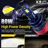 Phares LED de voiture SunRise K2 H3 12V/24V 160W 14000LM 6500K IP67 étanches, tubes en cuivre, Canbus Plug and Play, ajustement universel