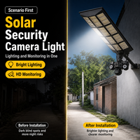 Lampadaire Solaire 8000W avec Caméra, Batterie 30Ah, Étanchéité IP65, Détection de Mouvement, Surveillance à Distance, Éclairage pour Jardin et Route