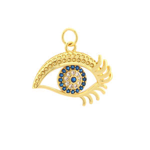 قلادة عين الشيطان التركية من النحاس المطلي بالذهب عيار 18 قيراط، إكسسوارات شعبية أوروبية وأمريكية للصناعات اليدوية - Product Image 5