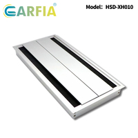 Boîte de prise de bureau Garfia en aluminium, boîte de rangement de câbles, boîte de prise dissimulée pour table, boîte à câbles escamotable - Blanc