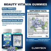 Gélules à la biotine de marque privée de haute qualité Croissance des cheveux à base de plantes Suppléments de collagène et de vitamines Gommes à la biotine