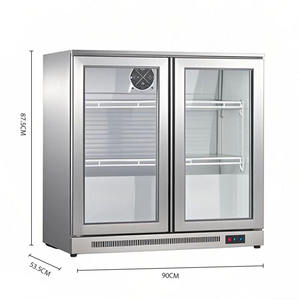 0.9m Haute Qualité Portable Mini Bar Blanc Réfrigérateur Double <span class=keywords><strong>Verre</strong></span> Porte Pivotante Bar Réfrigérateur LED Lumière pour Hôtel - Product Image 2