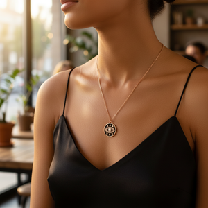 Zircon Pierre Noir Émail Oeil Conception Pendentif En Gros 925 Bijoux En Argent Sterling - Product Image 3