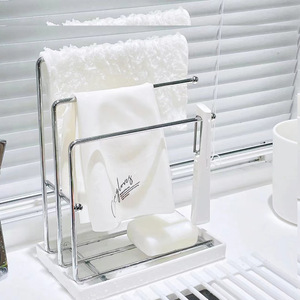 Draining <b>Cloth</b> <b>Rack</b> Rectangle Countertop Storage Gadget For Kitchen Towel Sponge Holder - Product Image 1