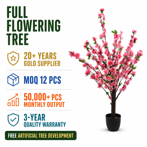 Árbol de Melocotón Artificial Realista, Planta Decorativa con Flores Rosadas, <span class=keywords><strong>en</strong></span> <span class=keywords><strong>Maceta</strong></span>, para Oficina, Vestíbulo, Comercio - Product Image 1