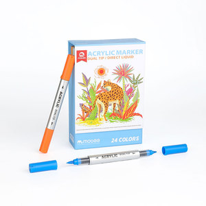 Set di pennarelli acrilici Mobee P-9101/24 Direct Liquid Multicolor Paint Pens con punta a pennello e doppia punta per pittura e progetti artistici - Product Image 2