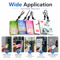 Porte-clés NFC numérique étanche 13,56 MHz en époxy, carte de visite professionnelle personnalisée, étiquette NFC en époxy, porte-clés RFID intelligent en époxy