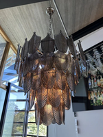Lustre moderne en verre de style Art déco