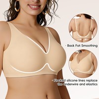Soutien-gorge une pièce sans couture grande taille pour femme, push-up, effet push-up, décolleté en V profond, avec adhésif, soutien doux, sans armatures, pour un look sexy