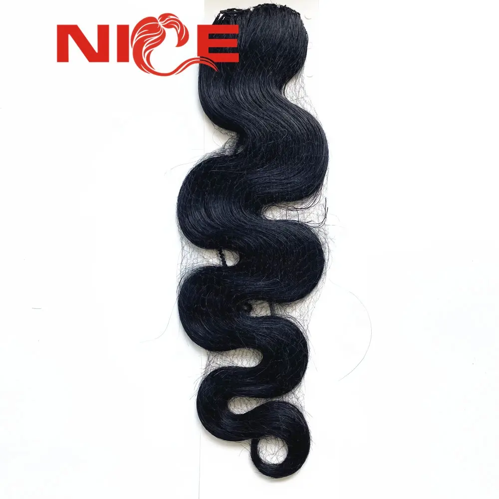 feather hair extension supplier 100% human hair hand woven weft often used in Israel feather weft hair
