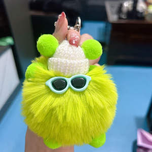 Llavero <span class=keywords><strong>de</strong></span> <span class=keywords><strong>Peluche</strong></span> con Monstruo Blanco y Esponjoso con Pompones <span class=keywords><strong>de</strong></span> Arcoíris |   Colgante Kawaii para Bolsa |   Regalo Ideal para Niñas - Product Image 6