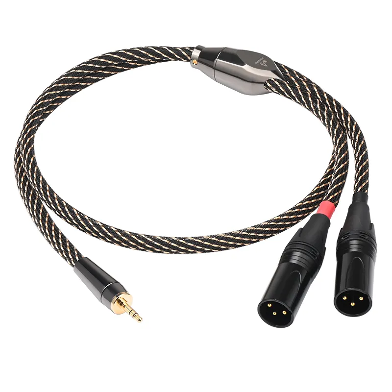 HIFI Stereo 3.5mm To XLR Audio Cable Hi-End 6N OFC 3.5mm To 2XLR Cable Dual XLR Male Adapter Breakout Y Splitter Cable