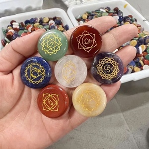 7-Piece 25mm Usui Reiki Symbols <strong>Engraved</strong> <strong>Chakra</strong> Healing Crystal Set Positive Energy Gemstone Carved <strong>Stone</strong> Collection - Product Image 5