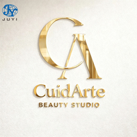 Enseigne de salon de beauté SPA et panneaux de réception, lettres en métal miroir doré, logo de marque 3D LED rétroéclairé pour entreprise